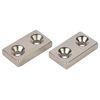 N35H - N48H Sintered NdFeB / Neodymium Block Magnets with Counter Sunk Holes