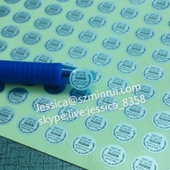 Custom Round Vinyl Labels Matt metallic Silver Waterproof PET Adhesive warranty security Sticker