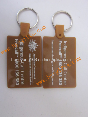 double-side silk printed keyring rubber keychain