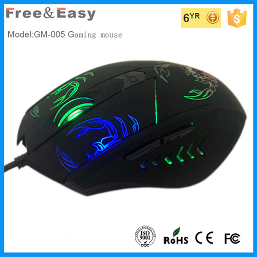 Multicolour light 6D wired optical gaming mouse