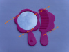 flower handle mirror plastic hair comb Set mirror comb for children