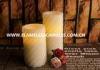 Swirl Pattern LED Flameless Pillar Candles With Straight Edge for Christmas Decoration