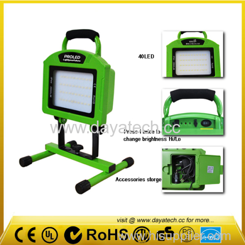 factory price 40LEDs work light 20W rechagerable led outdoor flood lights