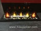 Decorative Glass Votive LED Candles with Wooden Tray and Rock For Holiday Use