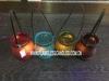 LED Glass Votive Candles With Holder Made With Leather Handle For Home Decoration