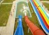Orange Blue Outdoor Fiberglass Swimming Pool Water Slides 5M / 7M Height