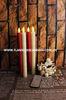 Long Push-Activated Flickering Flameless Candles / Ivory Wax Flameless Taper Candles