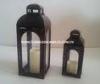 Battery Operated Plastic Outdoor Flameless Candle Lantern with Timer for Garden Lighting