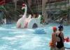 Mini Cute Fiberglass White Swan Outdoor Water Park Pool Water Slide Custom