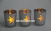 Silver Snowflake Glass Flameless LED Votive Candles With Flickering LED Tealight