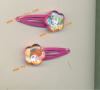 plastic hair clip flower shape coustom cartoon stickers children hair clip