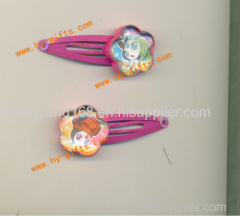 plastic hair clip flower shape coustom cartoon stickers children hair clip