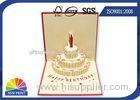 Customized 3D Festival Greeting Cards Happy Cake for Birthday Pop Up Card