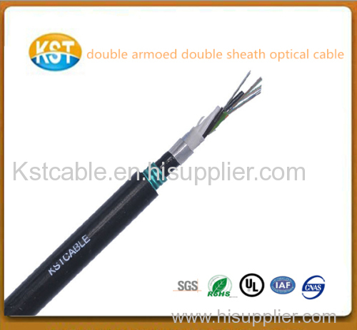 Armored and Double Sheathed Outdoor optical Cable/aluminum tape corrugated tape layer steel wire member fiberGYTA53