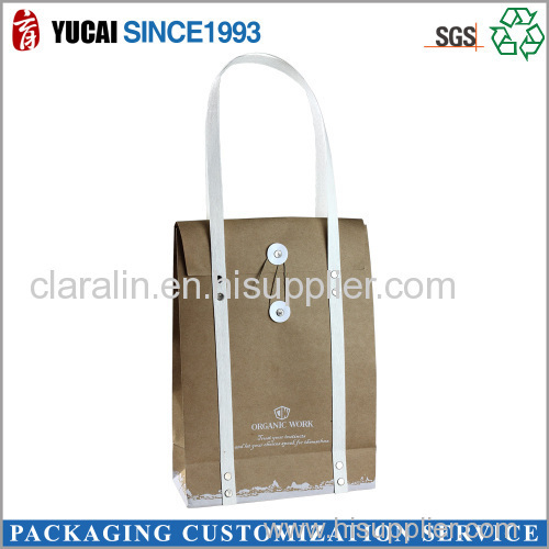 2015 Button Closure Paper Bag for Shopping