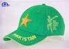 100% Cotton Embroidery Cricket Baseball Cap With Pakistan 3D Embroidery