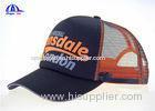 MeshTrucker Caps Wholesale Breathable Baseball Cap Black And Orange 5 Panel