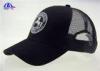 Black 55% Cotton 45% Polyester Mesh Trucker Caps Custom Made Baseball Caps