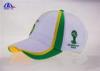 White Polyester Custom Baseball Caps With Fifa World UP Brasil Logo for College Students