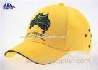 Ladies Yellow Polyester Sandwich Embroidered Baseball Caps With 3D Logo