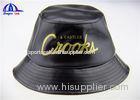 Custom Black Printed Bucket Hats and Caps with 100% Polyester PU Fabric