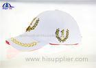 100% Polyster PU Woven Racing Baseball Caps With Gold Thread Embroidery