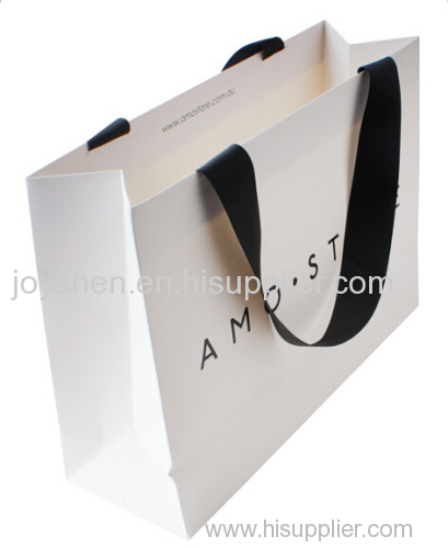 High quality design coated art paper bag for gift packaging in offset printing