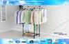 Steel Folding Metal Clothes Rack with Wheels / Cloth Hanger Telescopic Clothing Racks