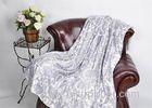 Flower Printed thick Micro mink throw blankets For Home Reverse White Sherpa
