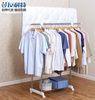 Scalable Height Dual Rods Clothes Display Rack / Commercial Standing Cloth Drying Hanger