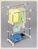 Wholesale DIY Clothes Rack Hanger / Garment Drying Rack with Wheels and Shoes Shelf