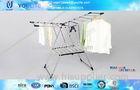 Folding Wing Heavy Duty Clothing Rack / Steel Metal Clothes Drying Racks Indoor Outdoor Use