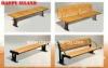 Hard Solid Outdoor Garden Benches Wood Leisure Chair With Iron Legs