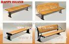 Hard Solid Outdoor Garden Benches Wood Leisure Chair With Iron Legs