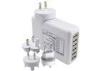 5V Tablet Universal Travel Plug 7400mA 6 USB Ports With 4 Changeable