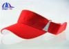 Red and White Men'S Sports Visor / Sun Visor Cap / Hat with 100% Polyester Fabric