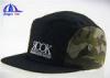 Custom Camo 5 Panel Cotton Camp Snapback Cap With Rook Logo On Front