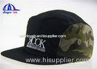 Custom Camo 5 Panel Cotton Camp Snapback Cap With Rook Logo On Front