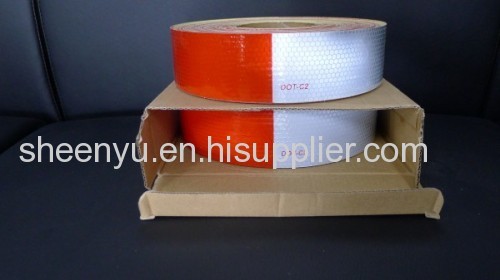 6''-6'' White&red DOT-C2 conspicuity tape