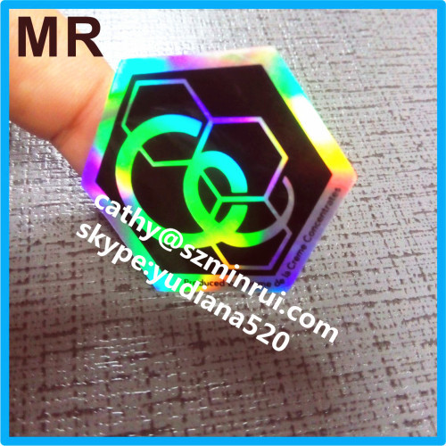 Cheap custom hologram sticker with pet material