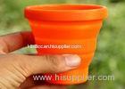 Customized Logo Printed Silicone Folding Cup / Orange silicone portable cup 170ml