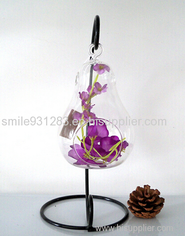 wholesale Pear shape hanging glass vases for home decoration