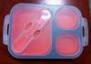 Food Grade Big Eco Silicone Collapsible Lunch Box For Kids With Customized Logo