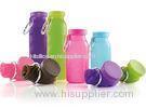 Customized Sports Foldable travel eco squeeze silicone water bottle 450ML