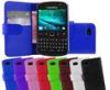 Black PU Leather Stand Blackberry Cell Phone Cases for Blackberry 9720