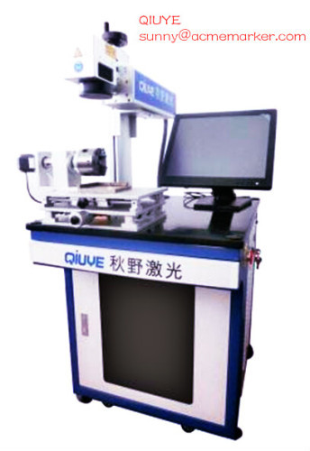 All-in-one rotating fiber laser marking machine 10w with rolling working platform10 w 100000hours