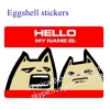 Hot Sale Simple and Classic &quot;HELLO MY NAME IS&quot; Red Blank Graffiti Eggshell Stickers Eggshell Sticker Paper