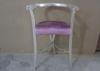 Pink Fabric Gorgeous Modern Wood Bar Chairs In Silver Leaf Finished