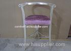 Pink Fabric Gorgeous Modern Wood Bar Chairs In Silver Leaf Finished