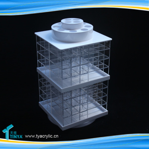 Wholesale Christmas Ornaments Acrylic Cosmetic Display Stand Table Organizer Rotating Lipstick Compact Display Tower